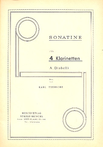 Sonatine  für 4 Klarinetten  Partitur und Stimmen