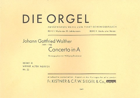 Konzert A-Dur  für Orgel  