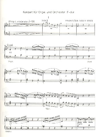 Konzert F-Dur  für Orgel und Streicher  Orgel