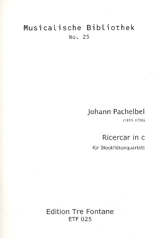 Ricercar C-Dur für 4 Blockflöten (SATB)&nbsp;&nbsp;Partitur und Stimmen&nbsp;&nbsp;