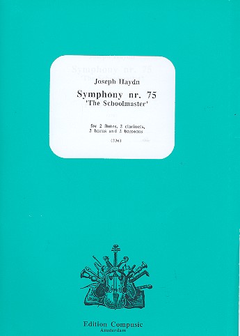 Symphony no.75 for 2 flutes, 2 clarinets,&nbsp;&nbsp;2 horns and 2 bassoons&nbsp;&nbsp;score and parts