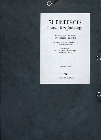 Thema mit Veränderungen op.93&nbsp;&nbsp;für 2 Violinen, Viola, Violoncello&nbsp;&nbsp;und Kontrabass ad lib.,  Stimmensatz