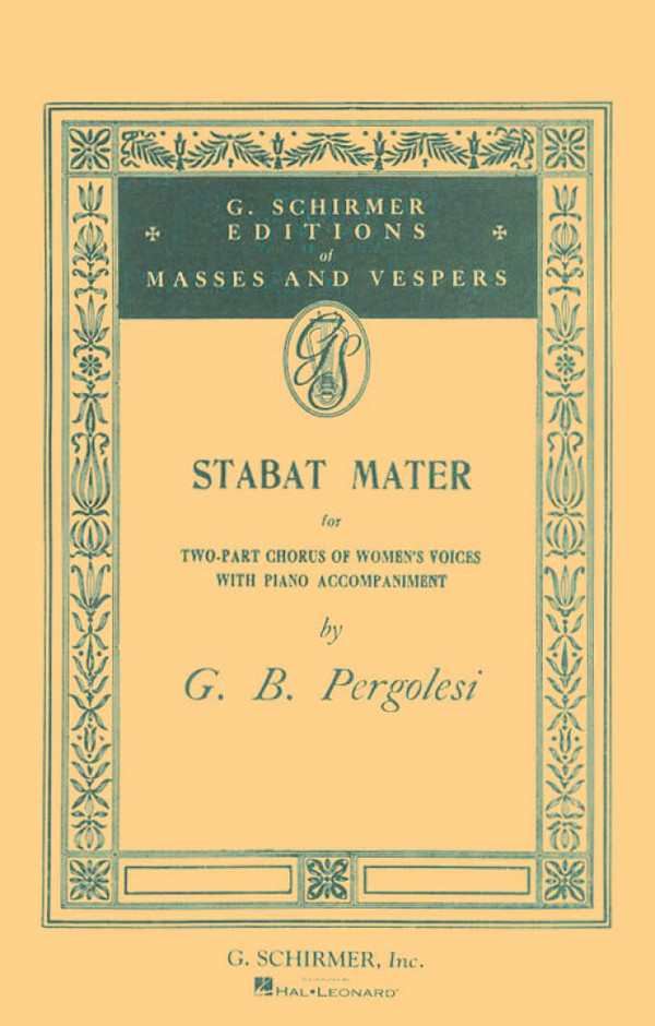 Stabat Mater for 2-part chorus&nbsp;&nbsp;or 2 woman's voices and piano&nbsp;&nbsp;