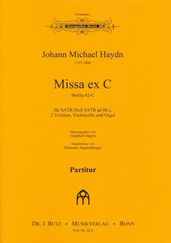 Missa ex C SheHa42C  für gem Chor, 2 Violinen, Violoncello und Orgel (Soli ad lib)  Partitur