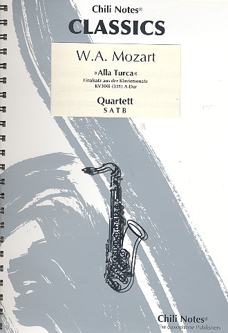 Alla turca&nbsp;&nbsp;für 4 Saxophone (SATBar)&nbsp;&nbsp;Partitur und Stimmen