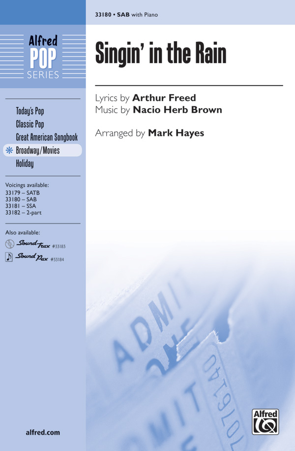 Singin' in the Rain for mixed chorus  (SAM) and instruments  vocal score