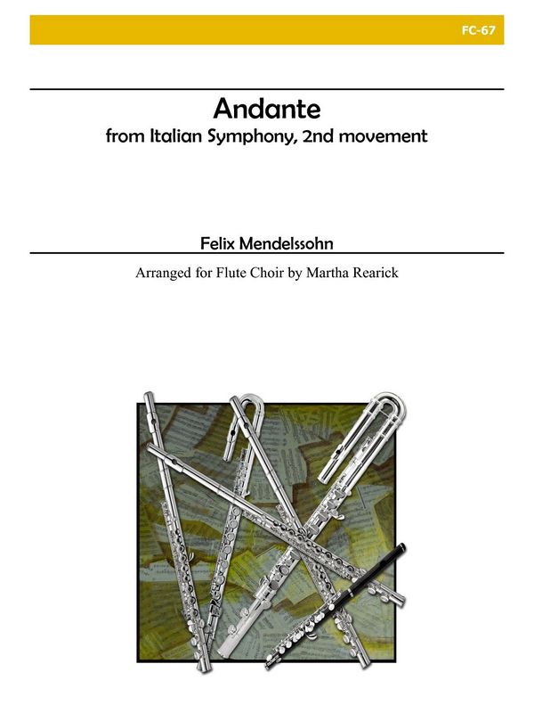 Andante from Italian Symphony  for flute ensemble  score and parts