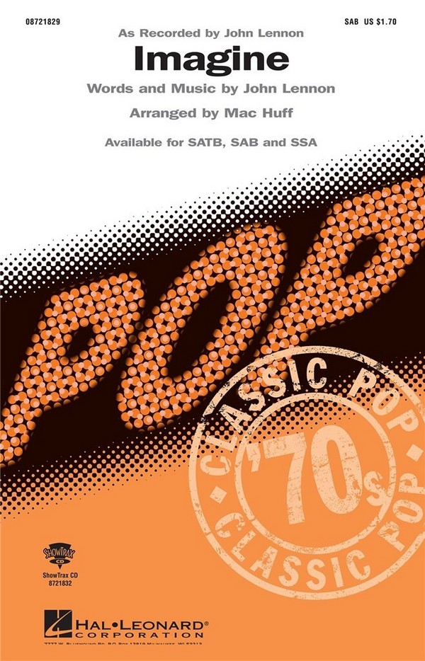 Imagine for mixed chorus (SAB)&nbsp;&nbsp;and instruments&nbsp;&nbsp;vocal score