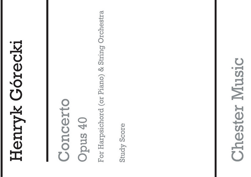 Concerto op.40 for harpsichord (piano)  and string orchestra  score,  archive copy