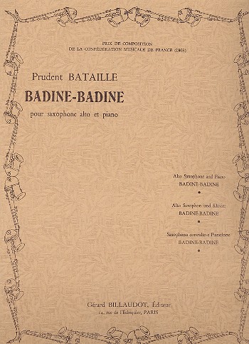 Badine-Badine pour saxophone alto&nbsp;&nbsp;et piano&nbsp;&nbsp;