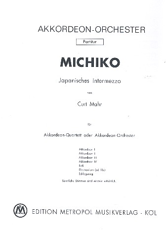 Michiko  für Akkordeonorchester  Partitur