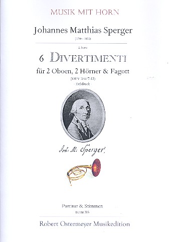 Divertimenti SWVD1 Band 2 (Nr.7-12)  für 2 Oboen, 2 Hörner und Fagott  Partitur und Stimmen