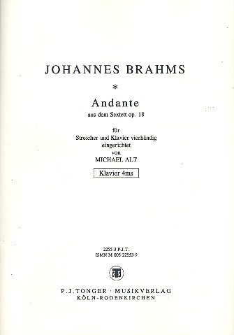 Andante op.18 für Streicher und Klavier  zu 4 Händen  Klavier zu 4 Händen