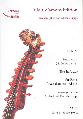 Trio A-Dur für Flöte, Viola d'amore und Bc&nbsp;&nbsp;Partitur und Stimmen  (Bc nicht ausgesetzt)&nbsp;&nbsp;