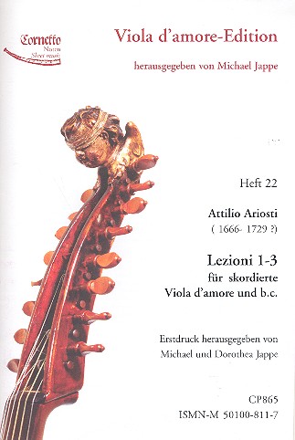 Lezioni 1-3 für skoriderte Viola d'amore  und Bc  Partitur und Stimme (Bc nicht ausgesetzt)