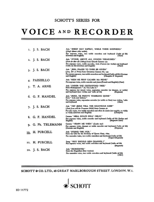 Strike the Viol&nbsp;&nbsp;for contralto voice, two treble recorders, piano and violoncello ad li&nbsp;&nbsp;parts