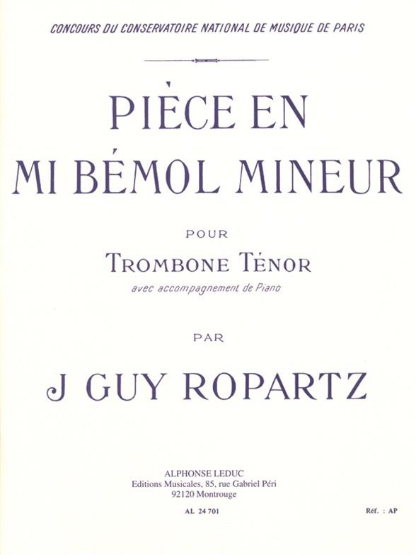 Piece en mi bemol mineur pour  trombone et piano  