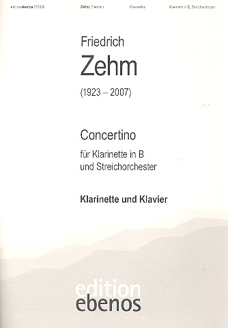 Concertino  für Klarinette in b und Streichorchester  Klavierauszug