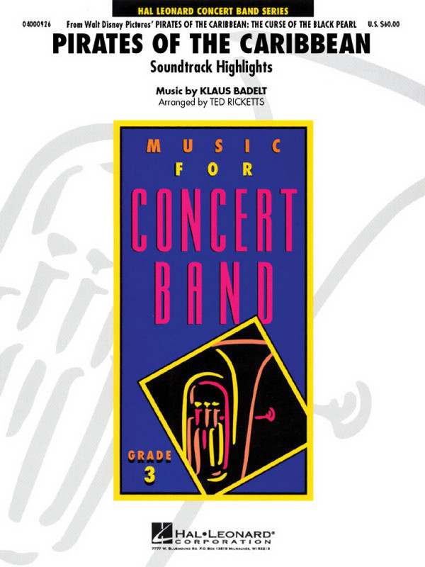 Pirates of the Carribean - Soundtrack Highlights:  for concert band  score and parts