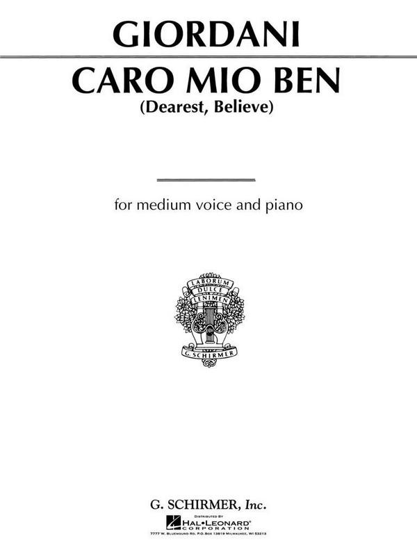Caro mio ben für Gesang (mittel)&nbsp;&nbsp;und Klavier (it/en)&nbsp;&nbsp;