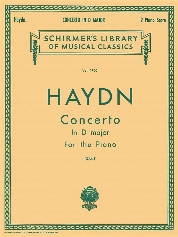 Concerto in D Major for Piano and Orchestra  for 2 pianos  score