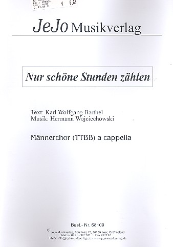 Nur schöne Stunden zählen&nbsp;&nbsp;für Männerchor a cappella&nbsp;&nbsp;Partitur