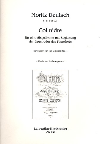 Col nidre für Gesang und Orgel (Klavier)    
