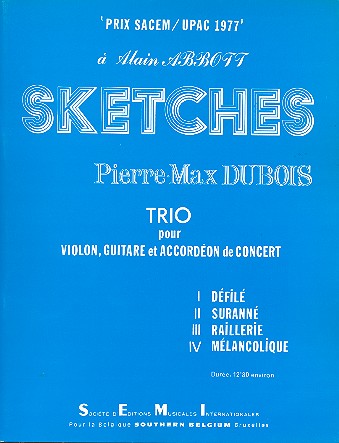 Sketches  for violin, guitar and accordeon  score