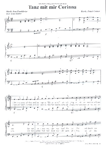 Tanz mit mir Corinna  für Keyboard (Akkordeon/Gesang)  