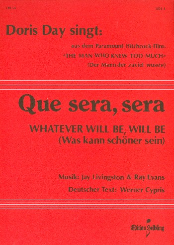 Que sera sera: für Akkordeon&nbsp;&nbsp;(mit Text und Akkorden) (dt/en)&nbsp;&nbsp;