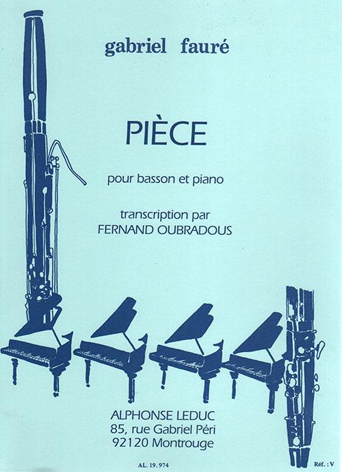 Piece pour basson et piano&nbsp;&nbsp;&nbsp;&nbsp;