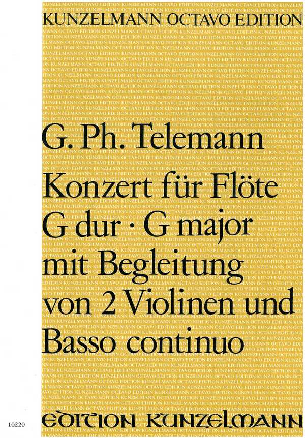 Konzert G-Dur TWV 51:G1&nbsp;&nbsp;für Flöte, 2 Violinen unc Bc&nbsp;&nbsp;Partitur