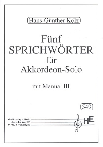 5 Sprichwörter  für Akkordeon MIII  