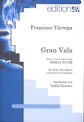 Gran vals für Flöte (Blockflöte) und Klavier  (Cembalo)  