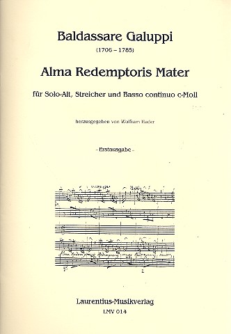 Alma redemptoris mater c-Moll  für Alt, Streicher und Bc  Partitur