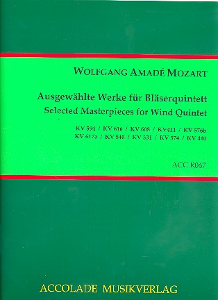 Ausgewählte Meisterwerke  für Flöte, Oboe, Klarinette, Horn und Fagott  Partitur und Stimmen