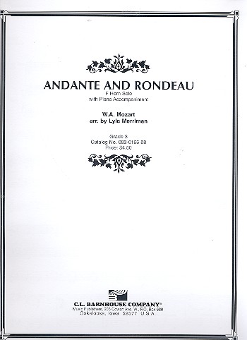 3043 Mozart , Andante und Rondeau für Horn und Klavier    
