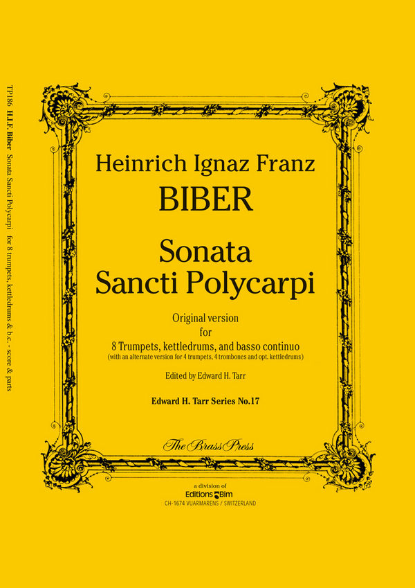 Sonata Sancti Polycarpi for 8 trumpets,&nbsp;&nbsp;kettledrums and Bc&nbsp;&nbsp;score and parts