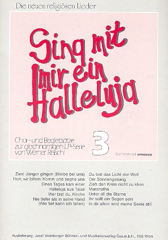 Sing mit mir ein Halleluja Band 3&nbsp;&nbsp;für gem Chor und Instrumente&nbsp;&nbsp;Chorpartitur