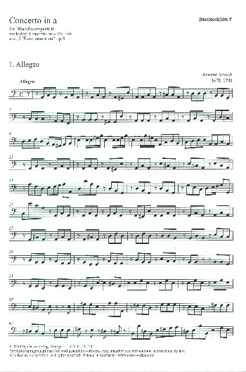 Konzert a-Moll nach RV356 für&nbsp;&nbsp;4 Blockflöten (SoATB)&nbsp;&nbsp;Bassblockflöte