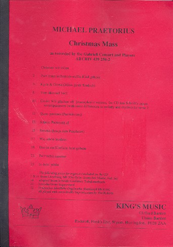 Christmas Mass  for soloists, mixed chorus and instruments  score