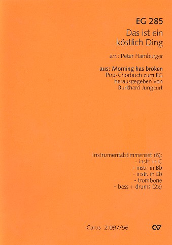 Das ist ein köstlich Ding für gem Chor  und Instrumente  Instrumentalstimmen