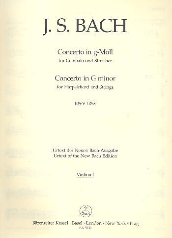 Konzert g-Moll BWV1058&nbsp;&nbsp;für Cembalo und Streicher&nbsp;&nbsp;Violine 1