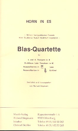 Blas-Quartette für 4 Blechbläser  Horn in Es  