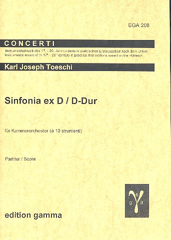 Sinfonia ex D D-Dur  für Kammerorchester  Partitur