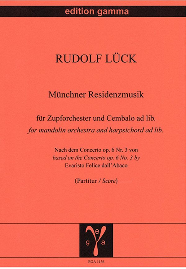 Münchner Residenzmusik  für Zupforchester und Cembalo ad lib.  Partitur