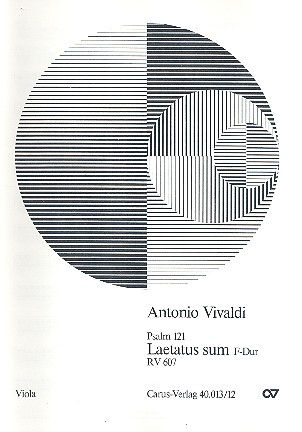 Laetatus sum F-Dur RV607 für gem Chor,&nbsp;&nbsp;Streicher und Bc&nbsp;&nbsp;Viola