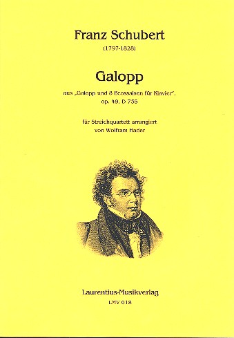 Galopp op.49 für 2 Violinen,  Viola und Violoncello  Partitur und Stimmen