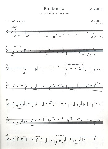Requiem op.48&nbsp;&nbsp;für Soli, gem Chor und Kammerorchester&nbsp;&nbsp;Kontrabass