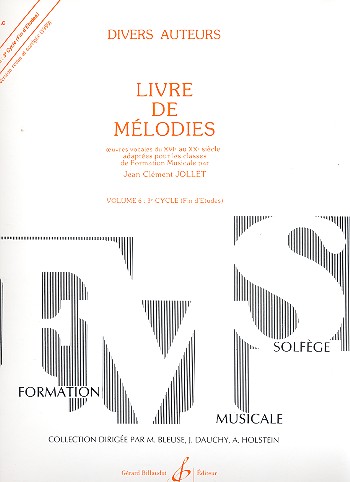 Livre de mélodies vol.6 pour 1-6 voix&nbsp;&nbsp;et piano&nbsp;&nbsp;